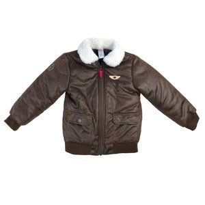 Toddler Faux Leather Bomber Jacket Size 4T